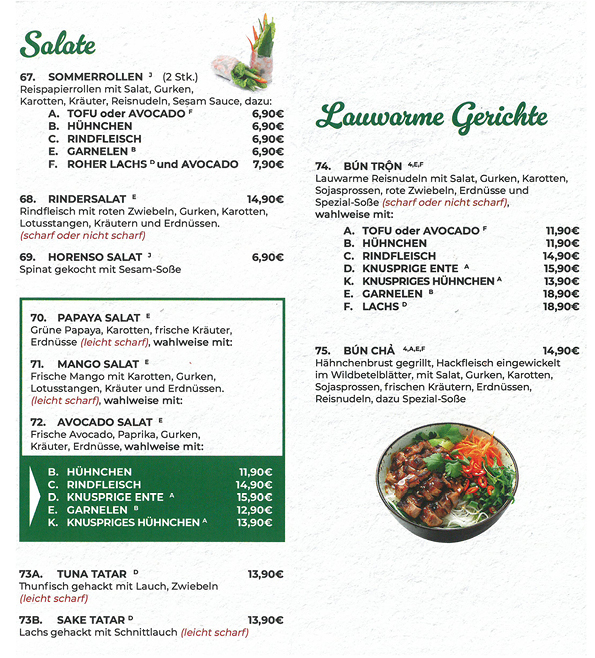 Feine asiatische Küche